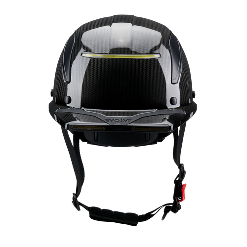 EVOLVE 3K Carbon Fiber Standard Brim Helmet with Integrated Lights