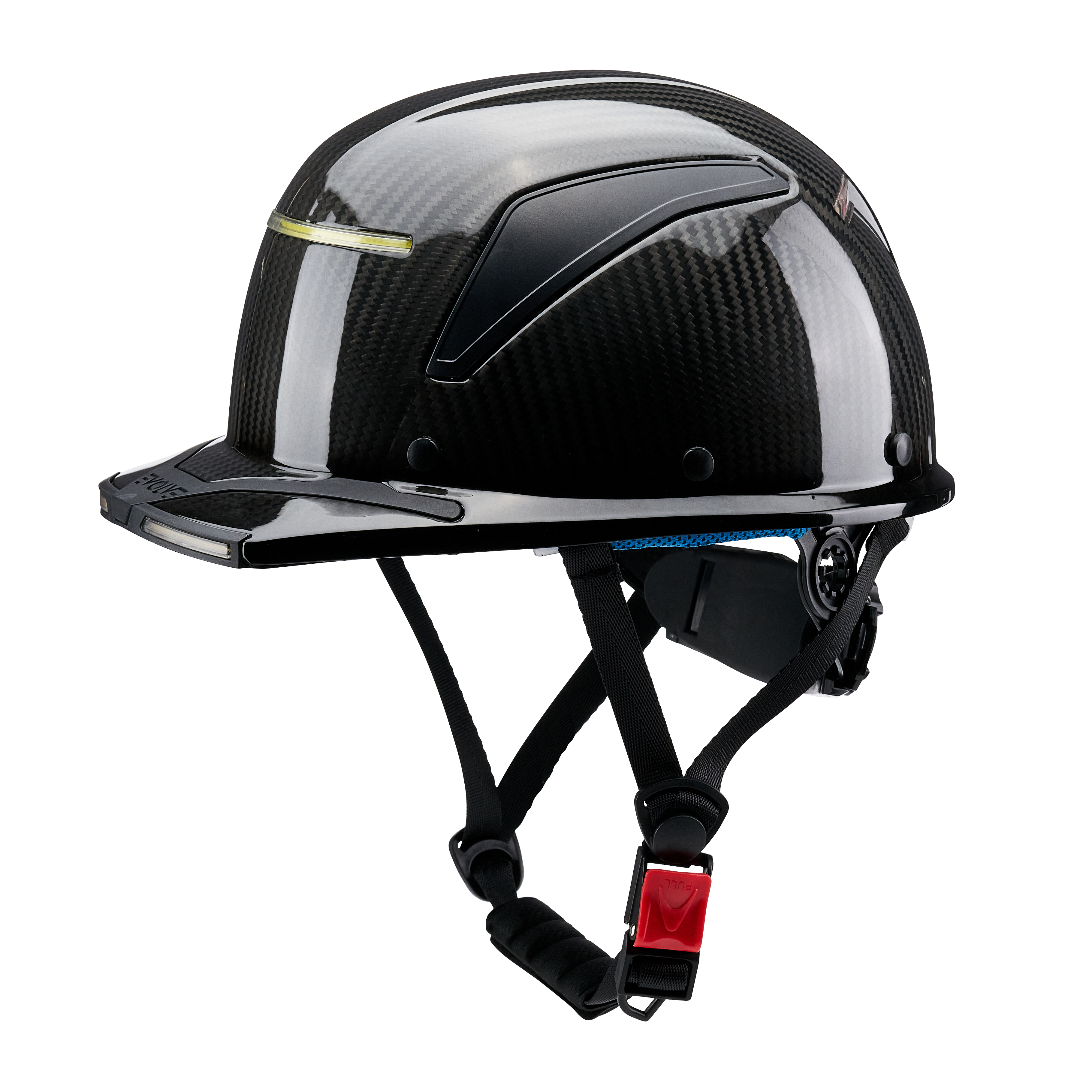 EVOLVE 3K Carbon Fiber Standard Brim Helmet with Integrated Lights