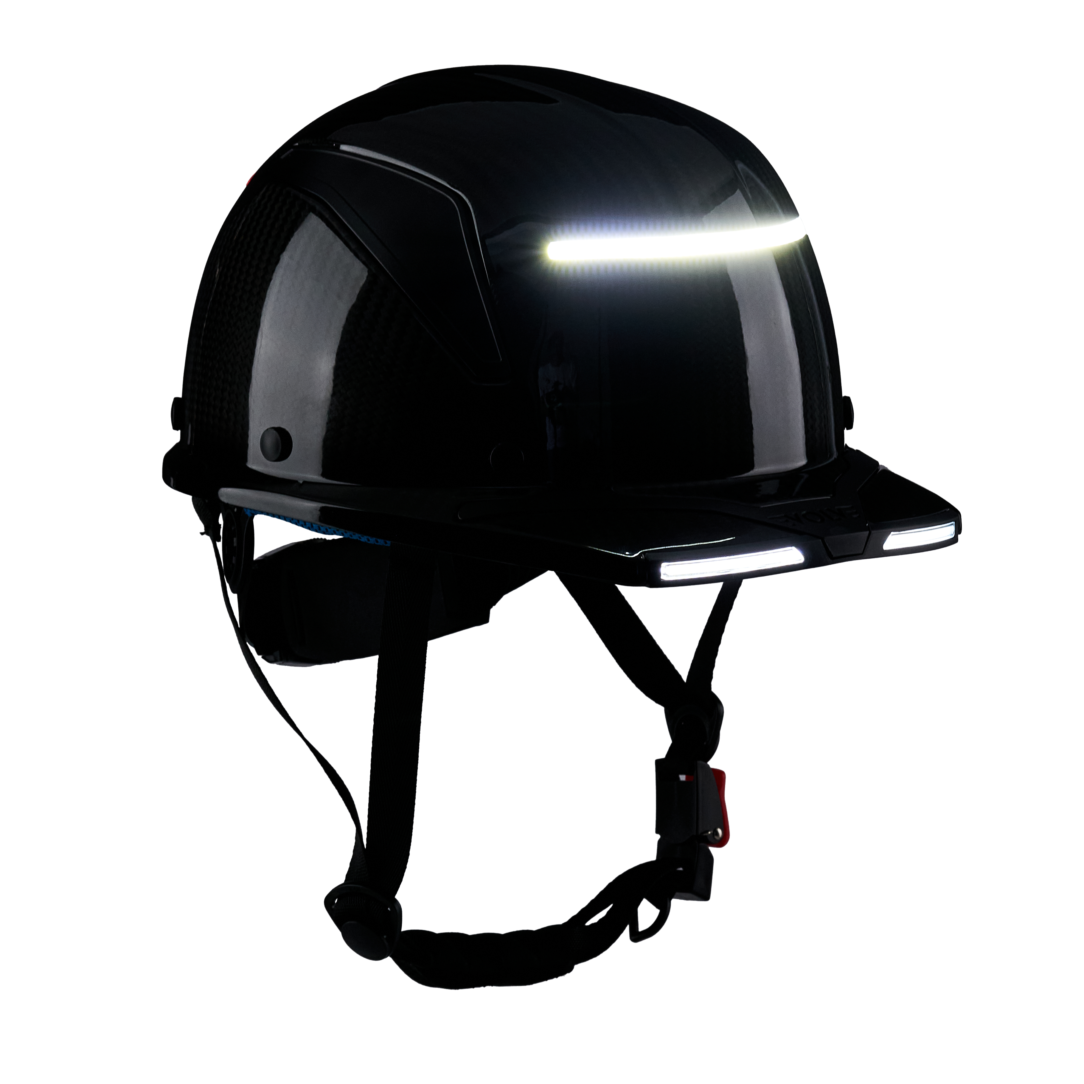 EVOLVE 3K Carbon Fiber Standard Brim Helmet with Integrated Lights
