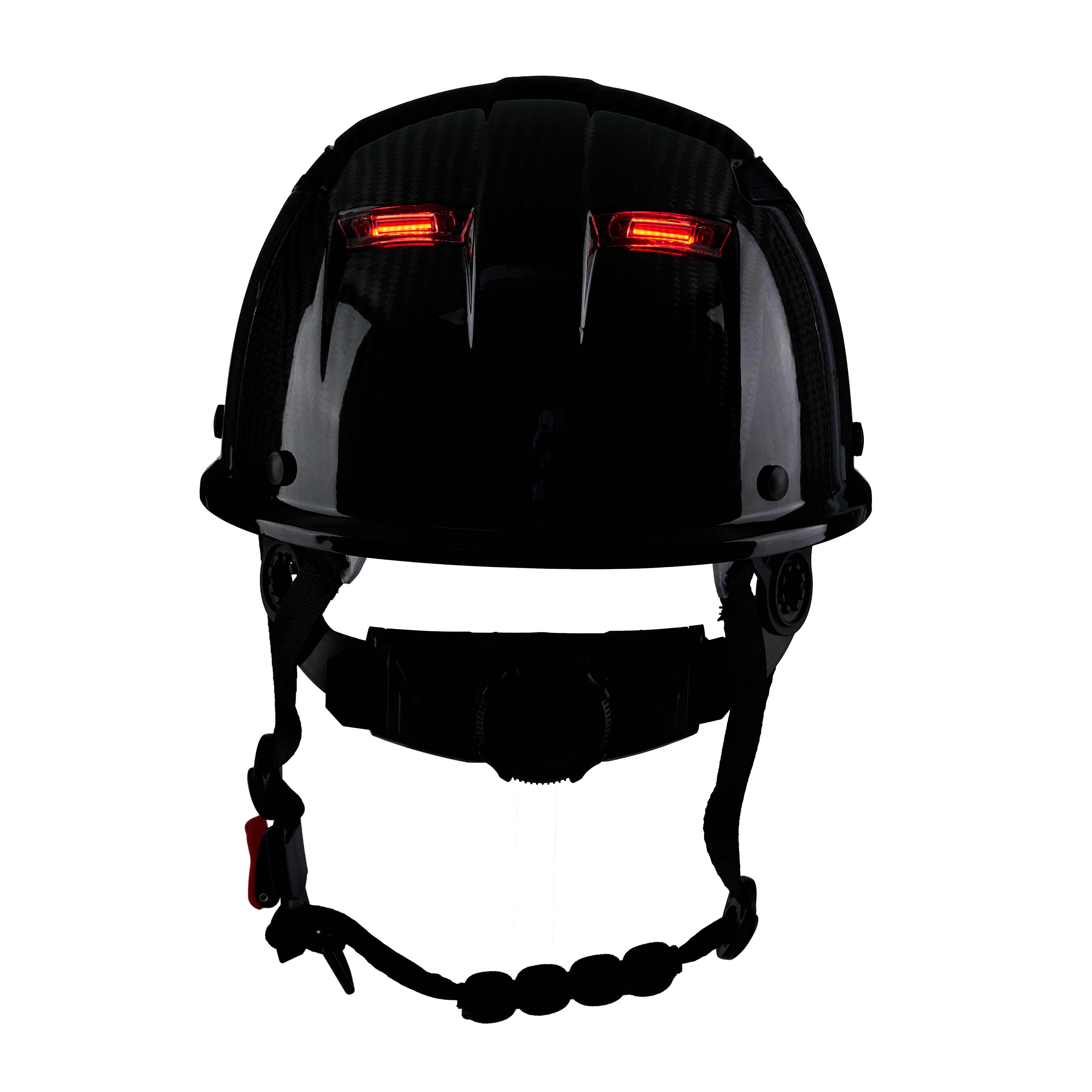 EVOLVE 3K Carbon Fiber Standard Brim Helmet with Integrated Lights