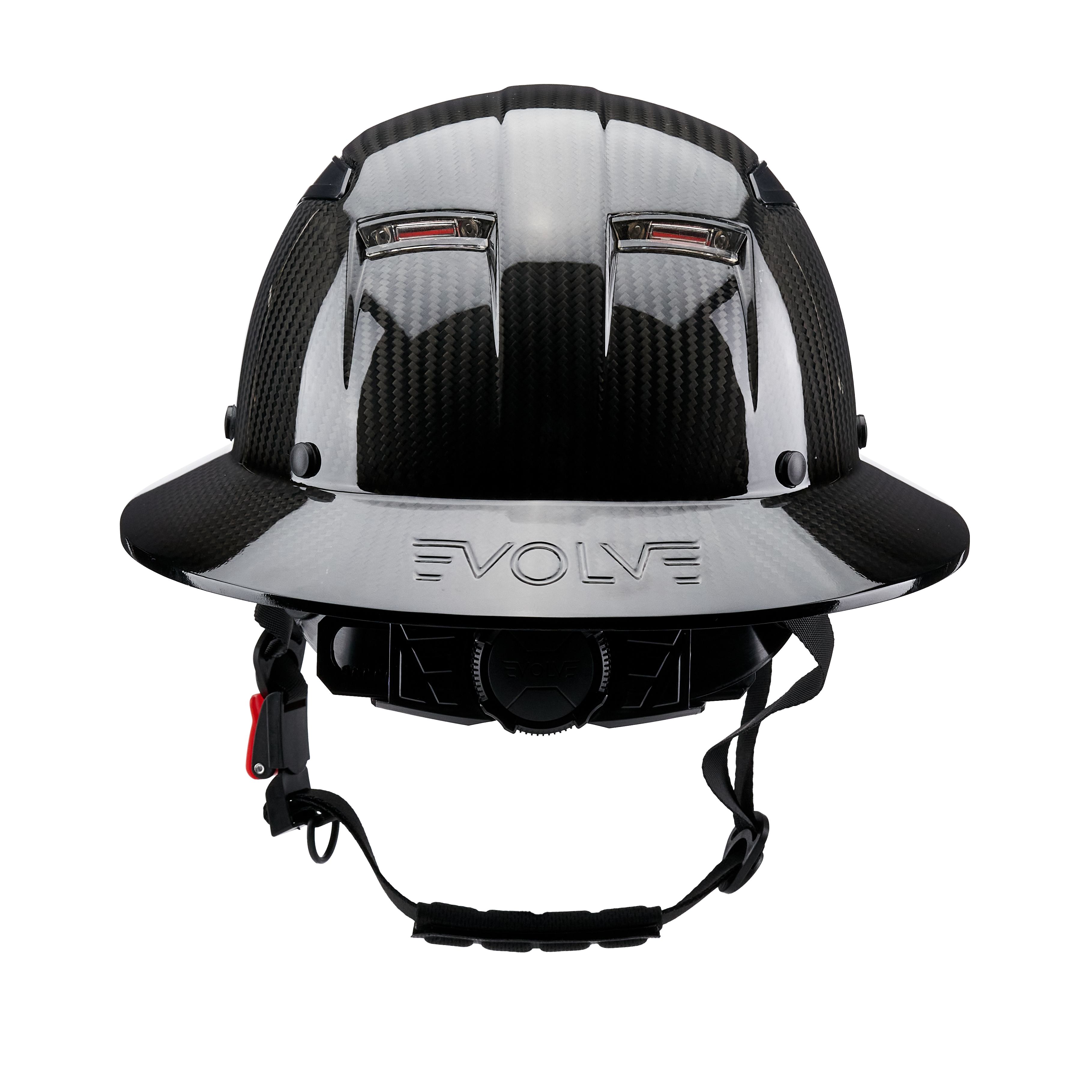EVOLVE 3K Carbon Fiber Full Brim Helmet with Integrated Lights