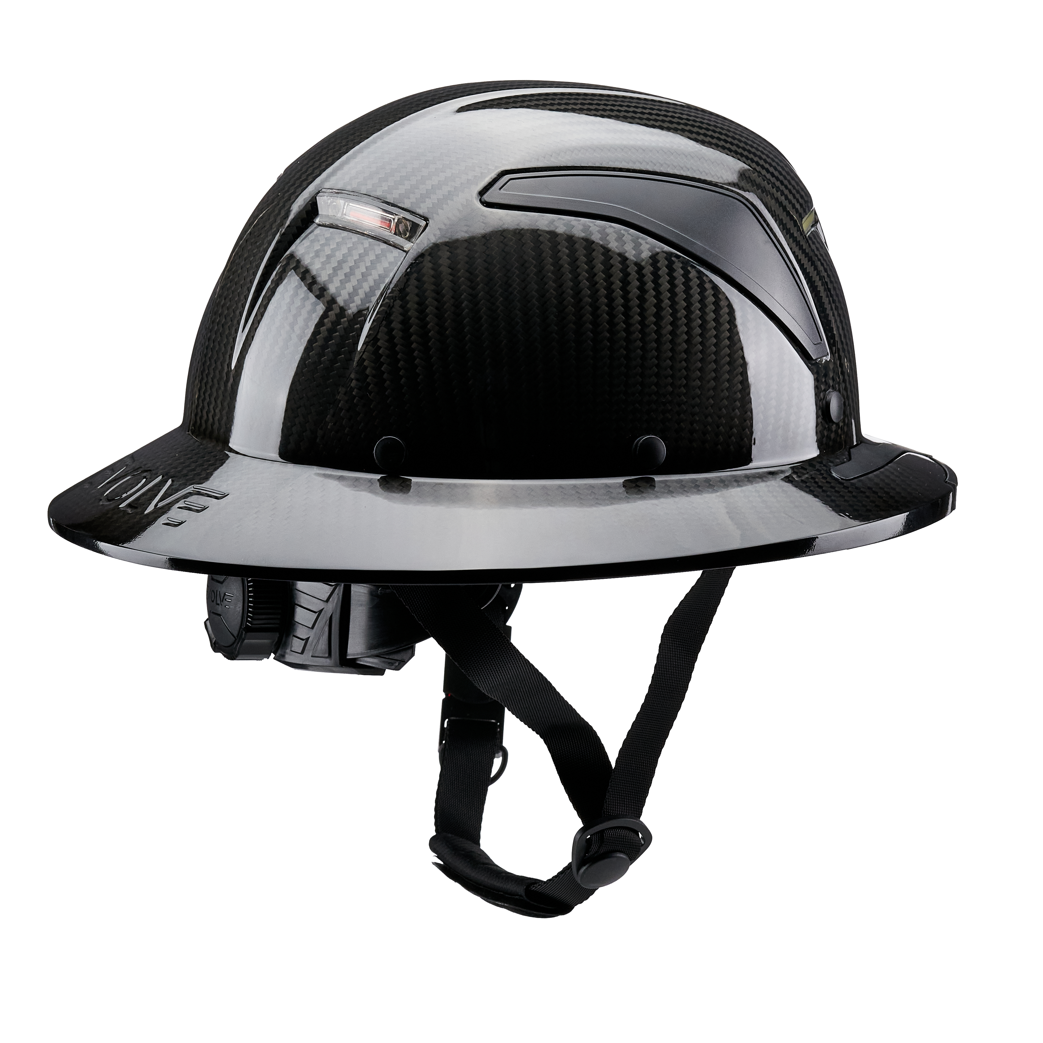 EVOLVE 3K Carbon Fiber Full Brim Helmet with Integrated Lights