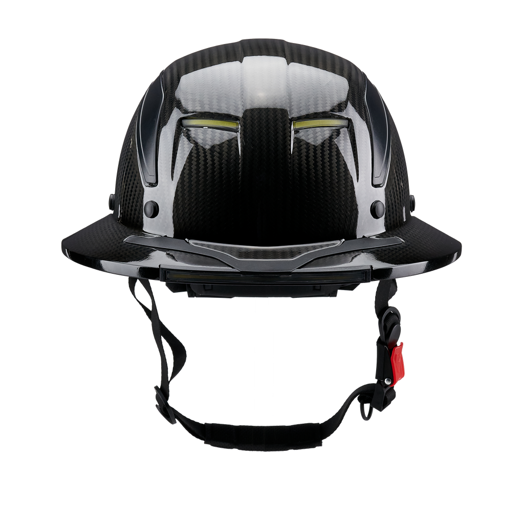 EVOLVE 3K Carbon Fiber Full Brim Helmet with Integrated Lights