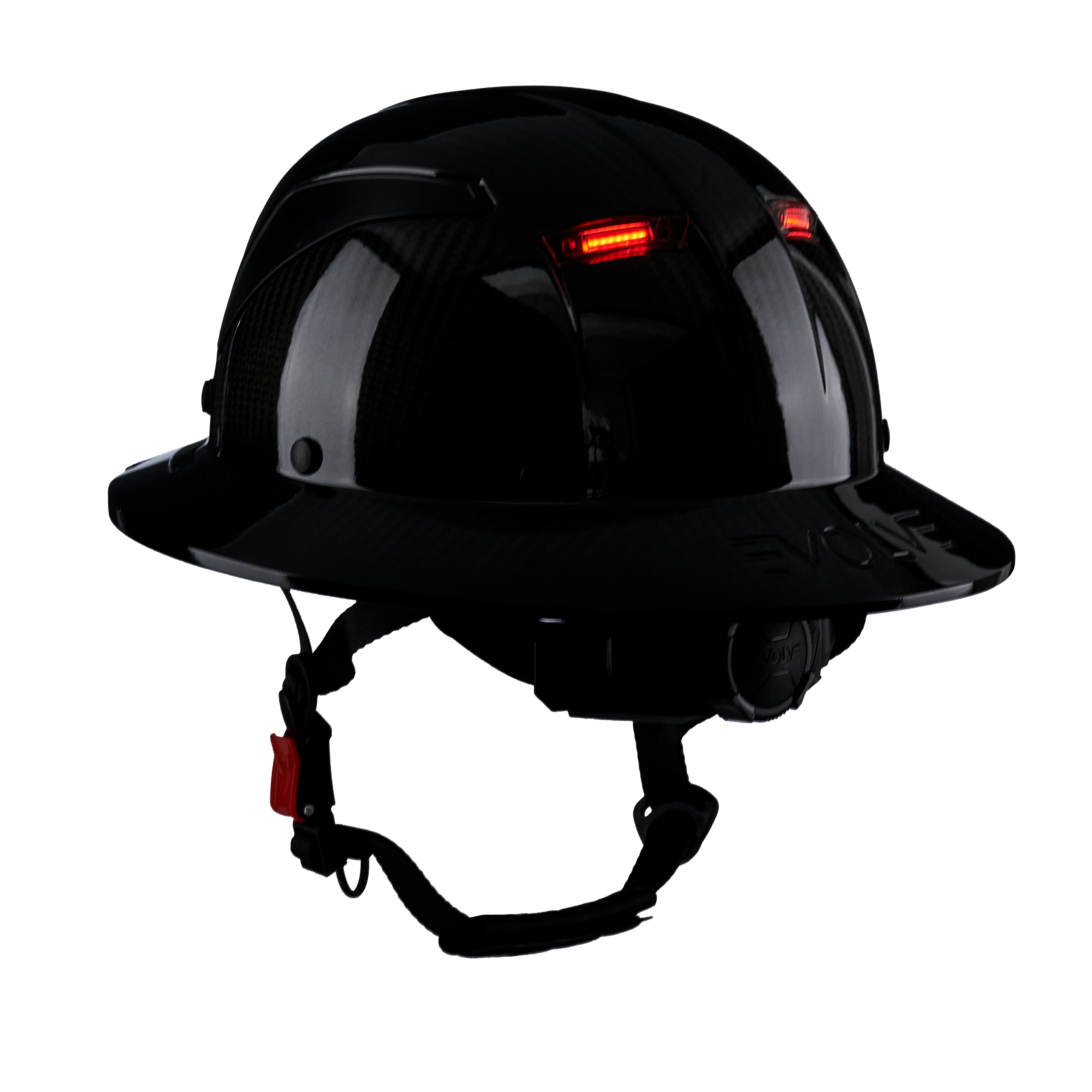 EVOLVE 3K Carbon Fiber Full Brim Helmet with Integrated Lights